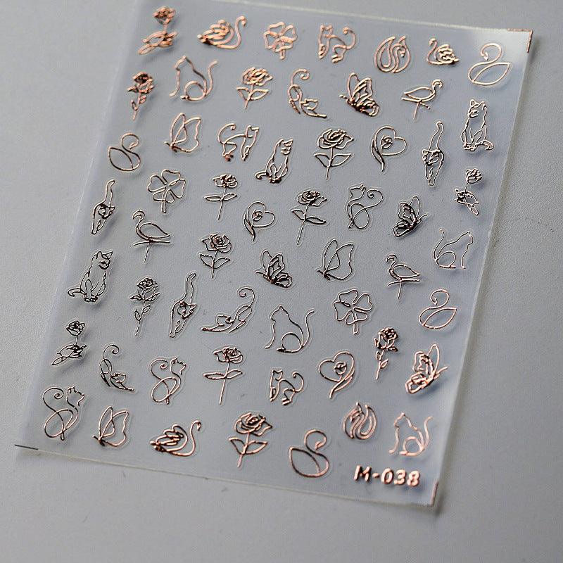 Tensor Nail Art Stickers Metal Colors Lines Sticker Decals - Nail MAD