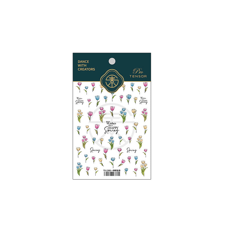 Tensor Nail Stickers Embossed Tulip TS1367 - Nail MAD