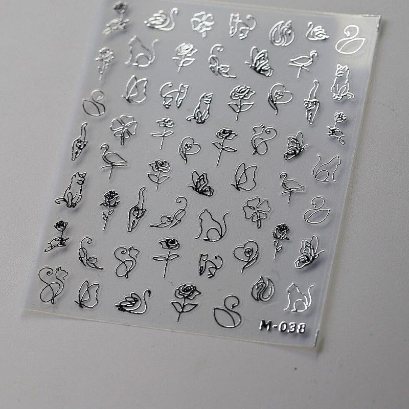 Tensor Nail Art Stickers Metal Colors Lines Sticker Decals - Nail MAD