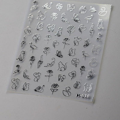 Tensor Nail Art Stickers Metal Colors Lines Sticker Decals - Nail MAD