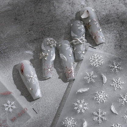 Tensor Nail Art Stickers Embossed Snowflake Sticker Decals TS1954 - Nail MAD