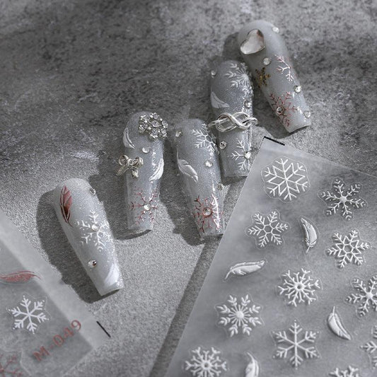 Tensor Nail Art Stickers Embossed Snowflake Sticker Decals TS1954 - Nail MAD