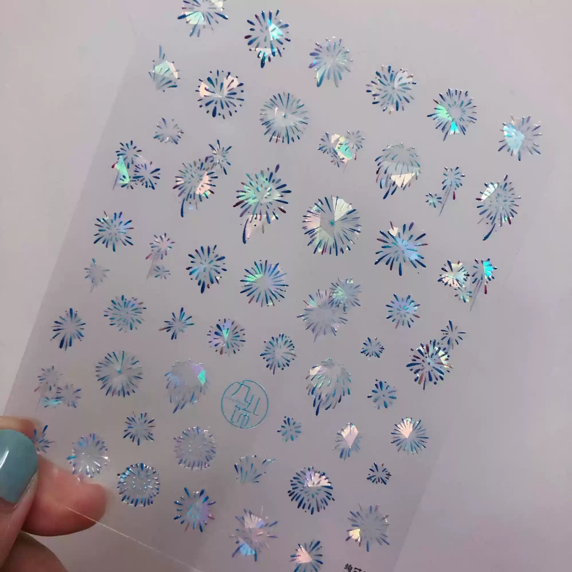 Laser Firework Nail Art Stickers Adhesive Embossed New Year Eve Sticker Decals to3470