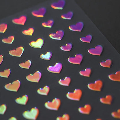 Tensor Nail Art Stickers Metal Effect Heart Shape Embossed Sticker Decals M013 - Nail MAD