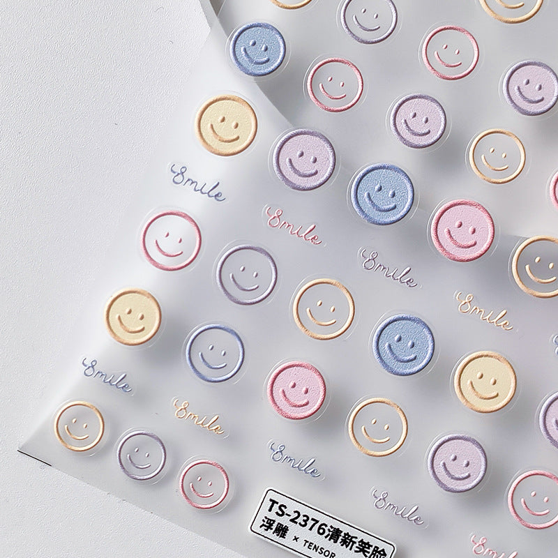 Tensor Nail Art Stickers Smile Embossed Sticker Decals - Nail MAD