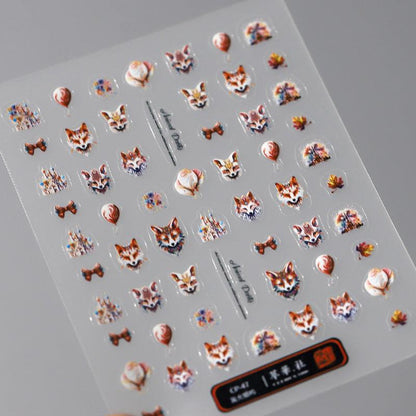 NailMAD Nail Art Stickers Adhesive Slider Embossed Wolf Sticker Decals CP043 - Nail MAD