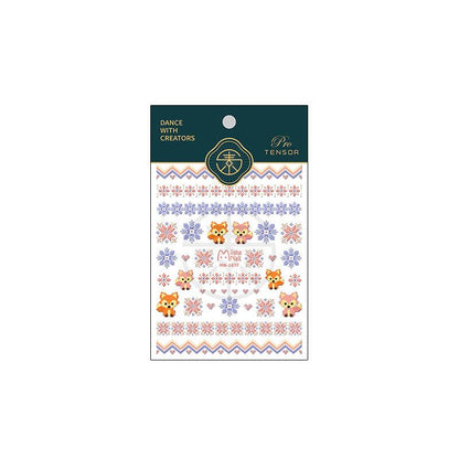 Tensor Nail Art Stickers Cute Fox Embossed Sticker Decals - Nail MAD
