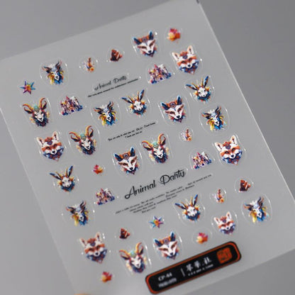 NailMAD Nail Art Stickers Adhesive Slider Embossed Wolf Sticker Decals CP043 - Nail MAD