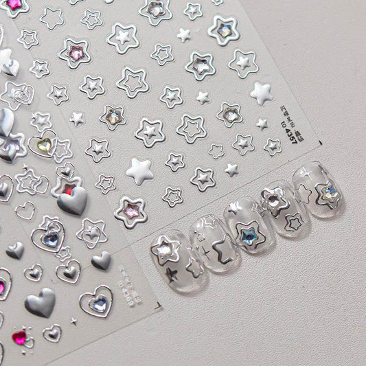 Metal Star Nail Art Stickers Adhesive Embossed Love Star Sticker Decals to4357 - Nail MAD