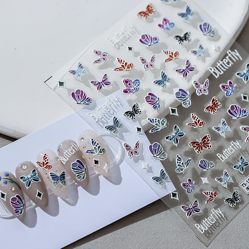 Tensor Nail Art Stickers Butterfly Embossed Sticker Decals TS1569 - Nail MAD