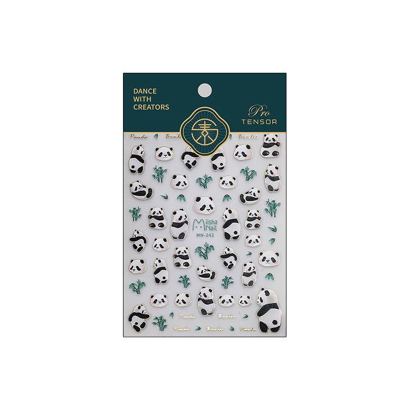 Tensor Nail Art Stickers Embossed Panda Sticker Decals MN242 - Nail MAD