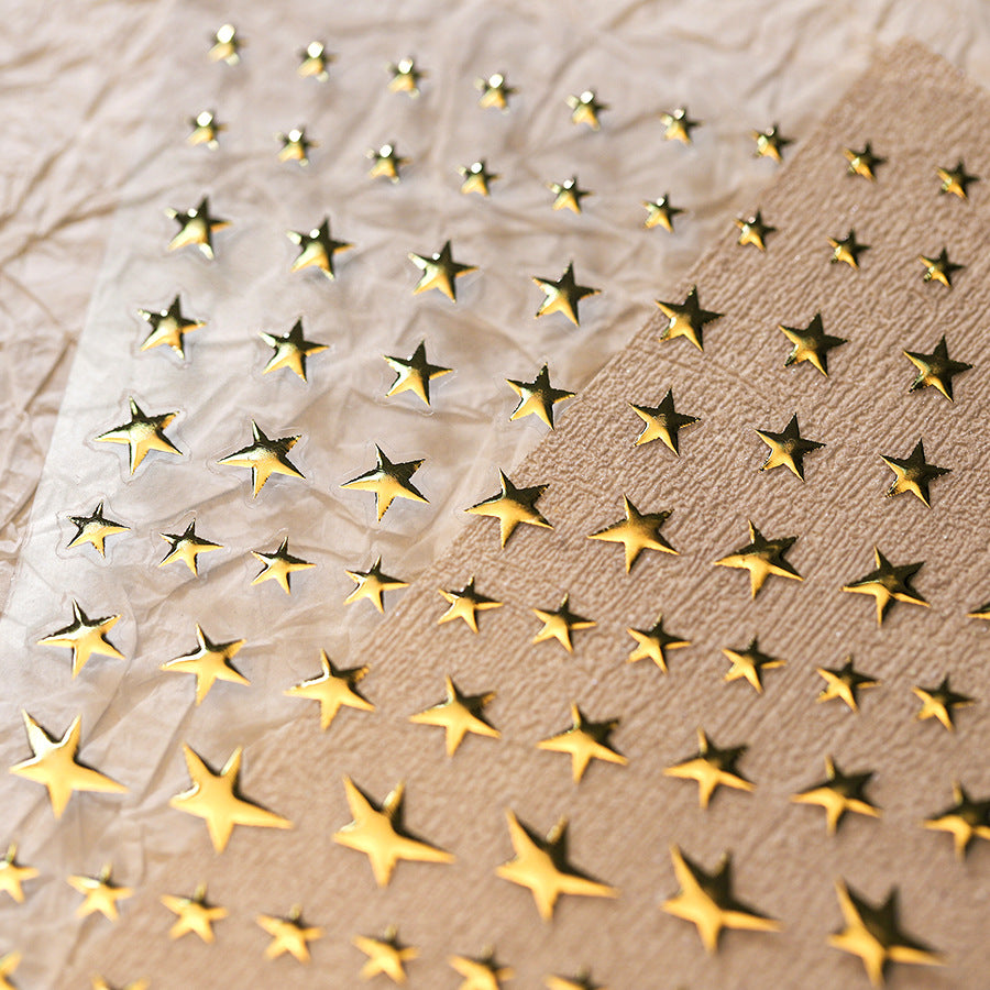 NailMAD Metal Star Nail Art Stickers Adhesive Gold Star Sticker Decals M417