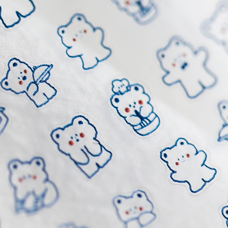 Tensor Nail Art Stickers Cute Bear Embossed Sticker Decals - Nail MAD