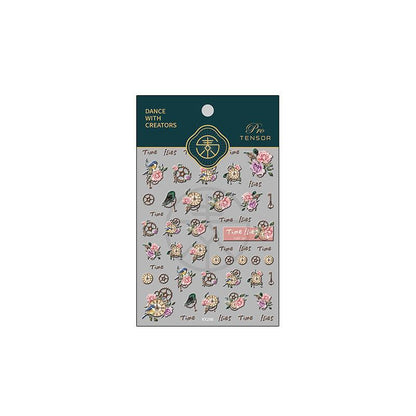 Tensor Nail Art Stickers Embossed Gear Flower Sticker Decals - Nail MAD