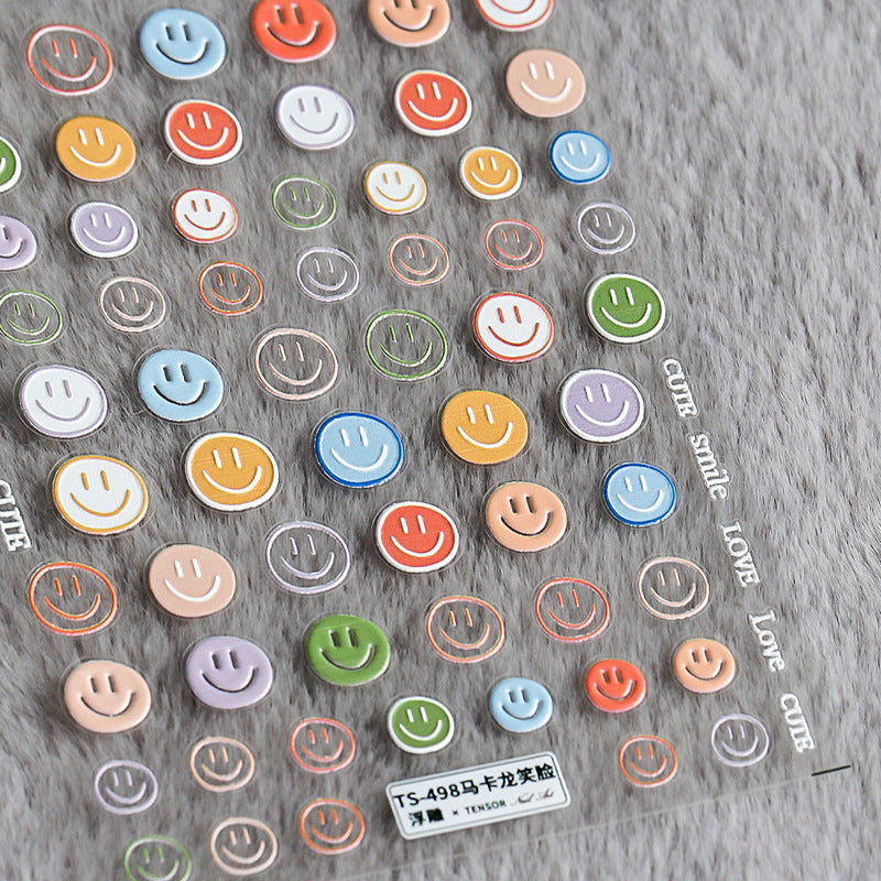 Tensor Nail Sticker Embossed Smile Face Sticker Decals TS496 - Nail MAD