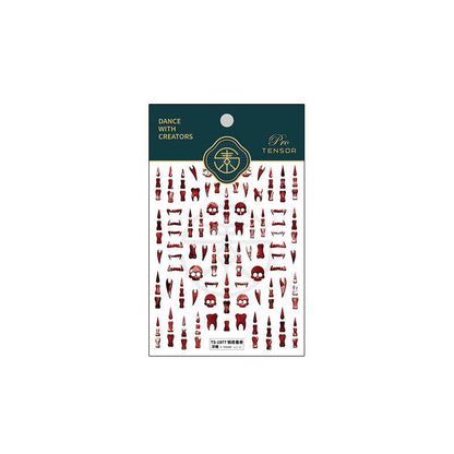 Tensor Nail Art Stickers Embossed Skull Teeth Sticker Decals TS1948 - Nail MAD