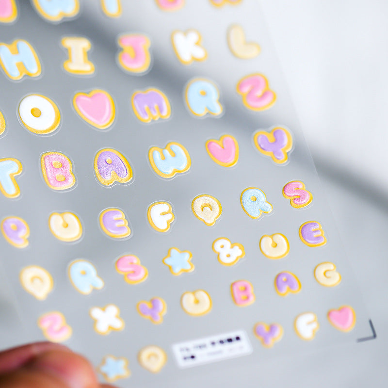 Tensor Nail Sticker Embossed Candy Letters Sticker Decals TS785 - Nail MAD