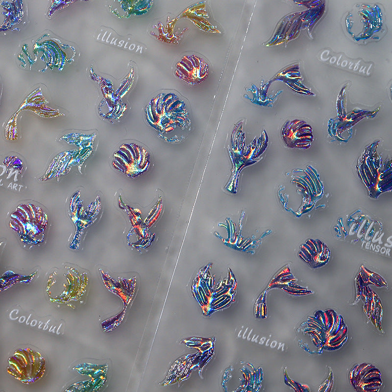 Tensor Nail Art Stickers Embossed Jelly Sticker Decals M115 - Nail MAD