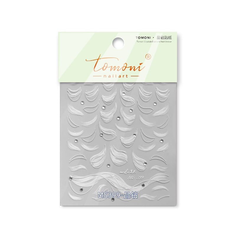 Bow Lace Peals Nail Art Stickers Adhesive Embossed Sticker Decals MS399