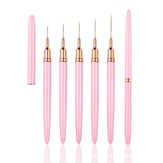 5pcs Nail Art Liner Brushes Sizes 6/9/11/15/25mm