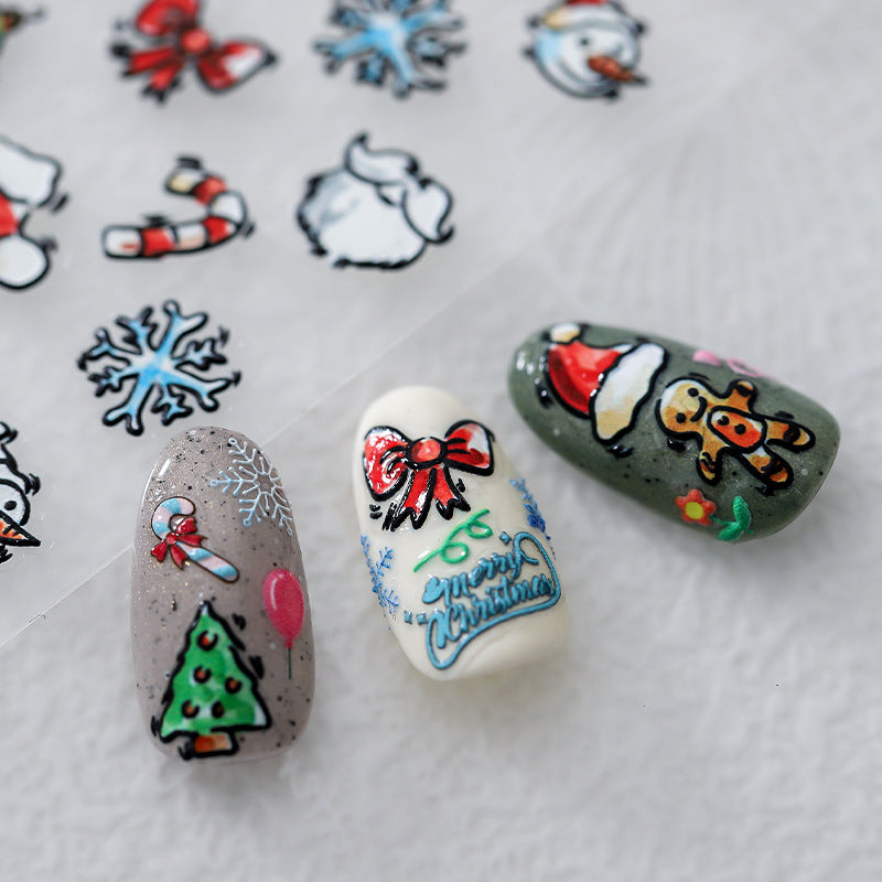 Tensor Nail Sticker Embossed Christmas Tree Sticker Decals - Nail MAD