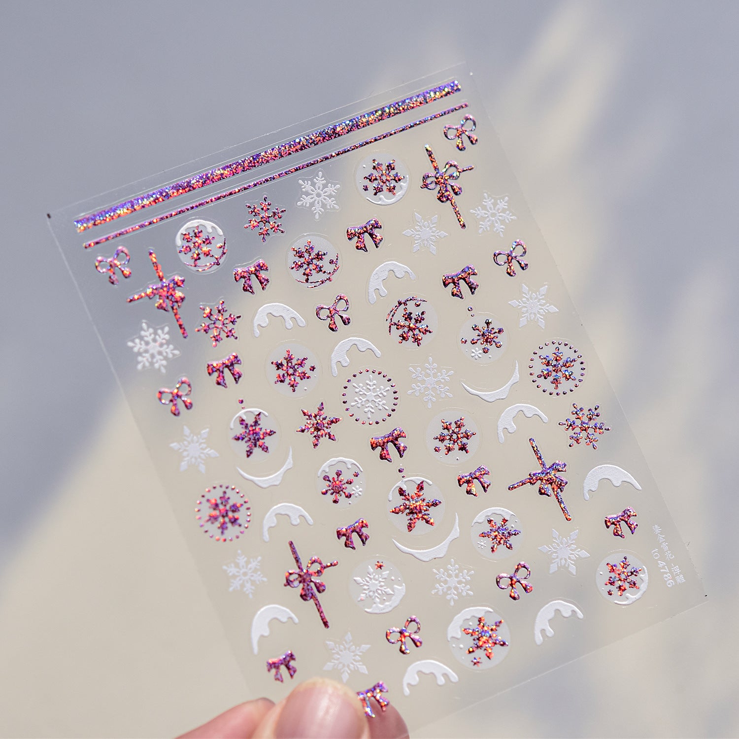 Winter Snowflake Nail Art Stickers Adhesive Embossed Sticker Decals to4786