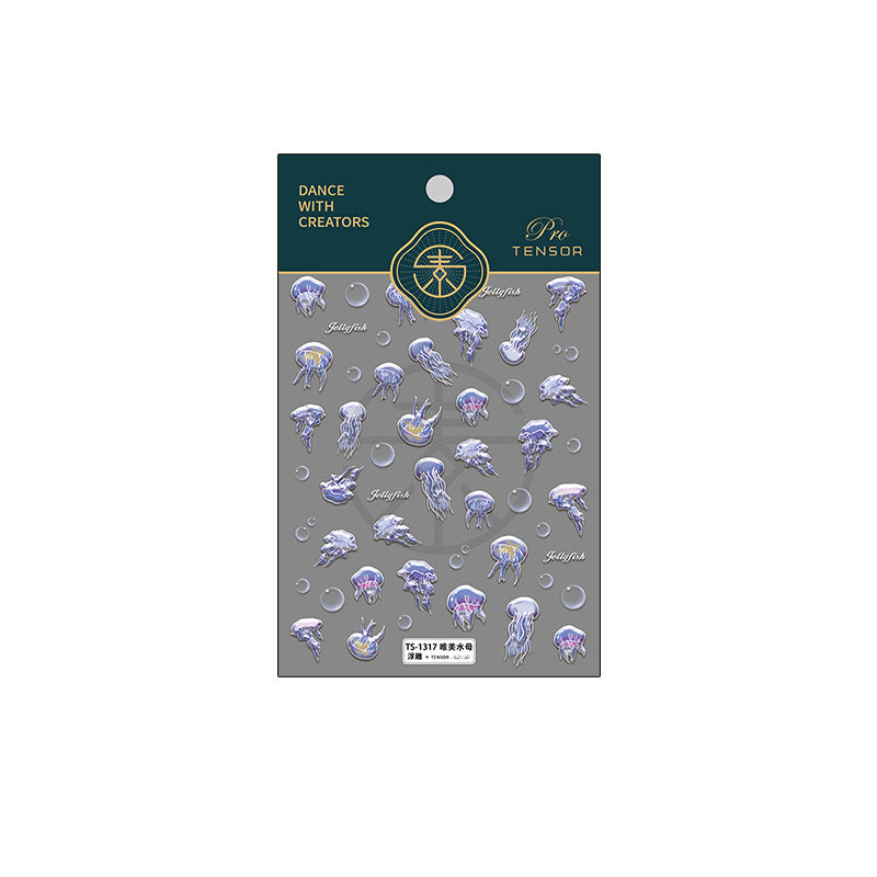 Tensor Nail Stickers Embossed Jellyfish TS1317 - Nail MAD