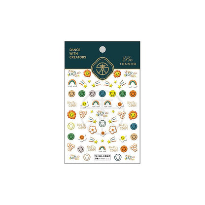 Tensor Nail Art Stickers Smile Face Embossed Sticker Decals - Nail MAD