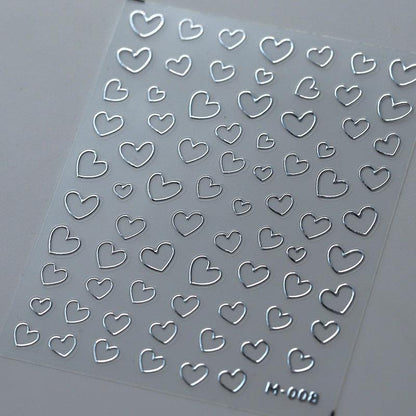 Tensor Nail Art Stickers Metal Colors Love Heart Sticker Decals - Nail MAD