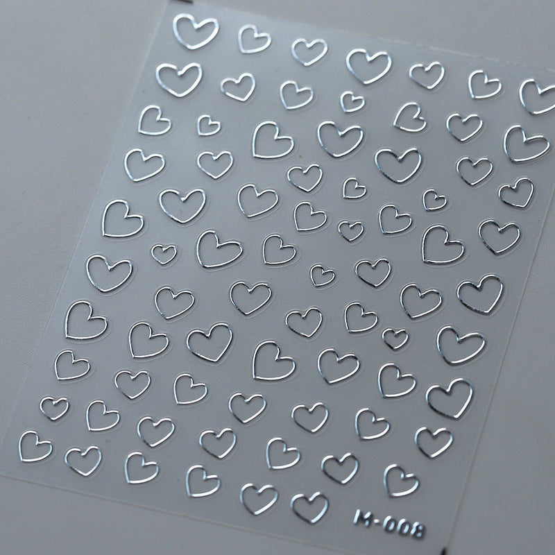 Tensor Nail Art Stickers Metal Colors Love Heart Sticker Decals - Nail MAD