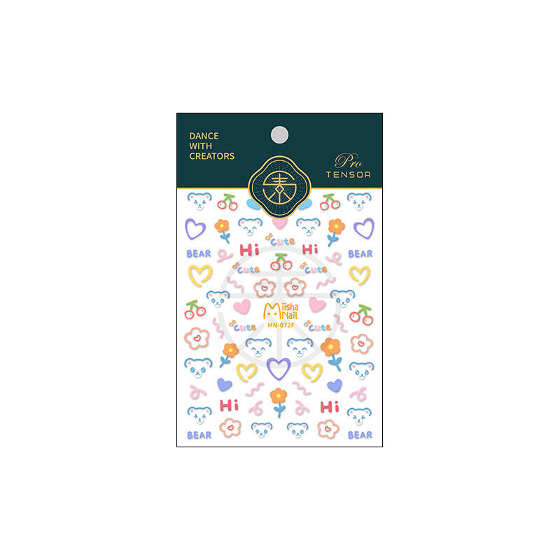 Tensor Nail Stickers Embossed Cute Heart Stars Flowers Design - Nail MAD