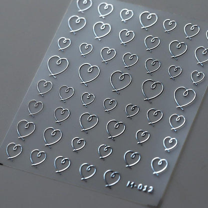 Tensor Nail Art Stickers Metal Colors Love Heart Sticker Decals - Nail MAD