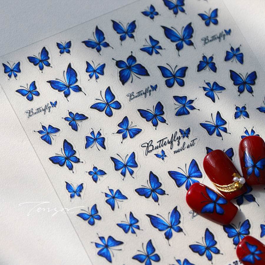 Fantasy Blue Butterfly Nail Art Stickers Adhesive Sticker Decals TS3982 - Nail MAD