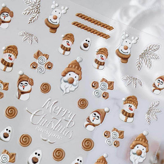 Nail Art Stickers Adhesive Slider Christmas Snowman Sticker Decals - Nail MAD