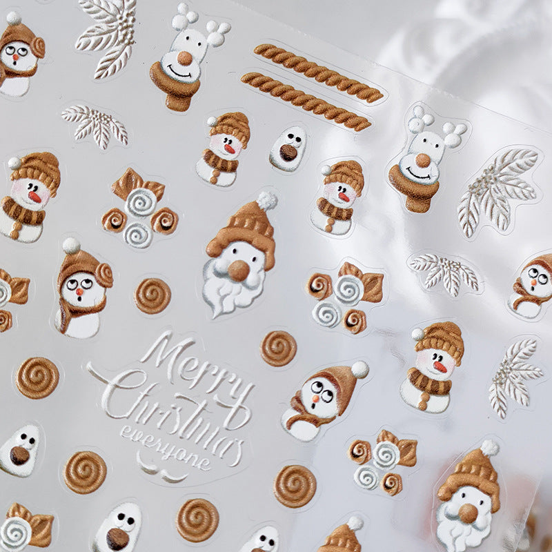 Tensor Nail Art Stickers Christmas Snowman Sticker Decals - Nail MAD