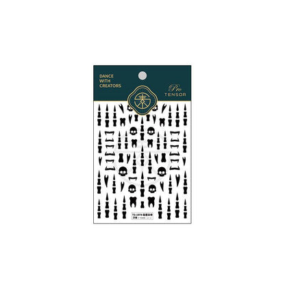 Tensor Nail Art Stickers Embossed Skull Teeth Sticker Decals TS1948 - Nail MAD