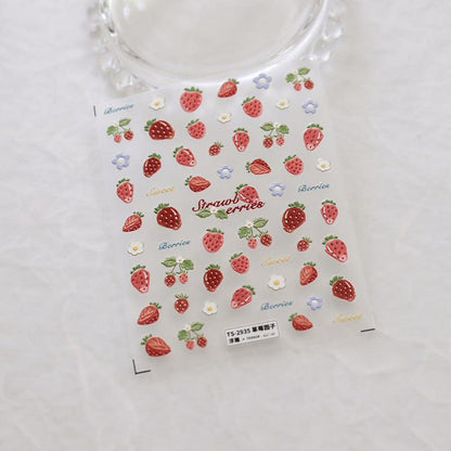 Tensor Nail Art Stickers Strawberry Sticker Decals - Nail MAD