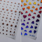 Tensor Nail Art Stickers Metal Effect Star Heart Shape Sticker Decals - Nail MAD
