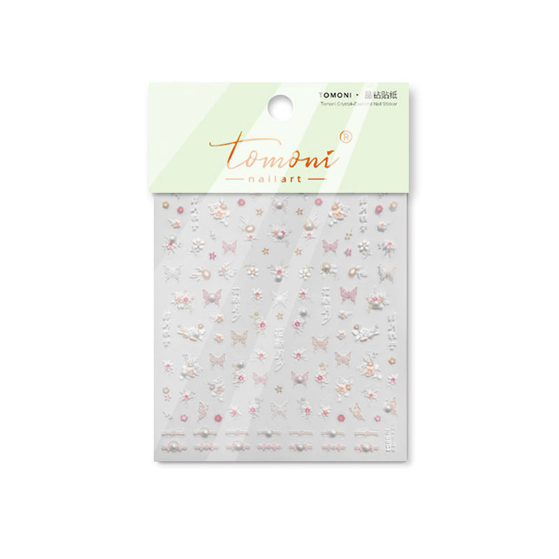 NailMAD Blooming Sakura Nail Art Stickers Adhesive Peachblow Flower Embossed Sticker Decals to3854