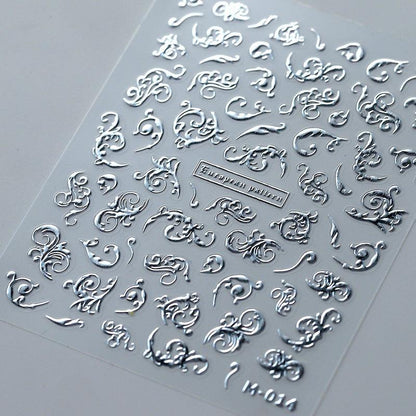 Tensor Nail Art Stickers Metal Colors Love Heart Sticker Decals - Nail MAD