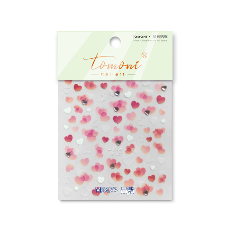 Love Heart Nail Art Stickers Valentine's Day Adhesive Sticker Decals MS427