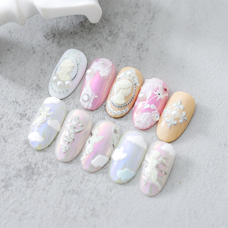 Tensor Nail Art Stickers Vintage Angel Embossed Sticker Decals - Nail MAD