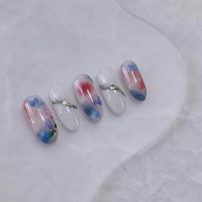 Hydrangeas Flower Nail Art Stickers Adhesive Slider Lily Of The Valley Flower Sticker Decals - Nail MAD