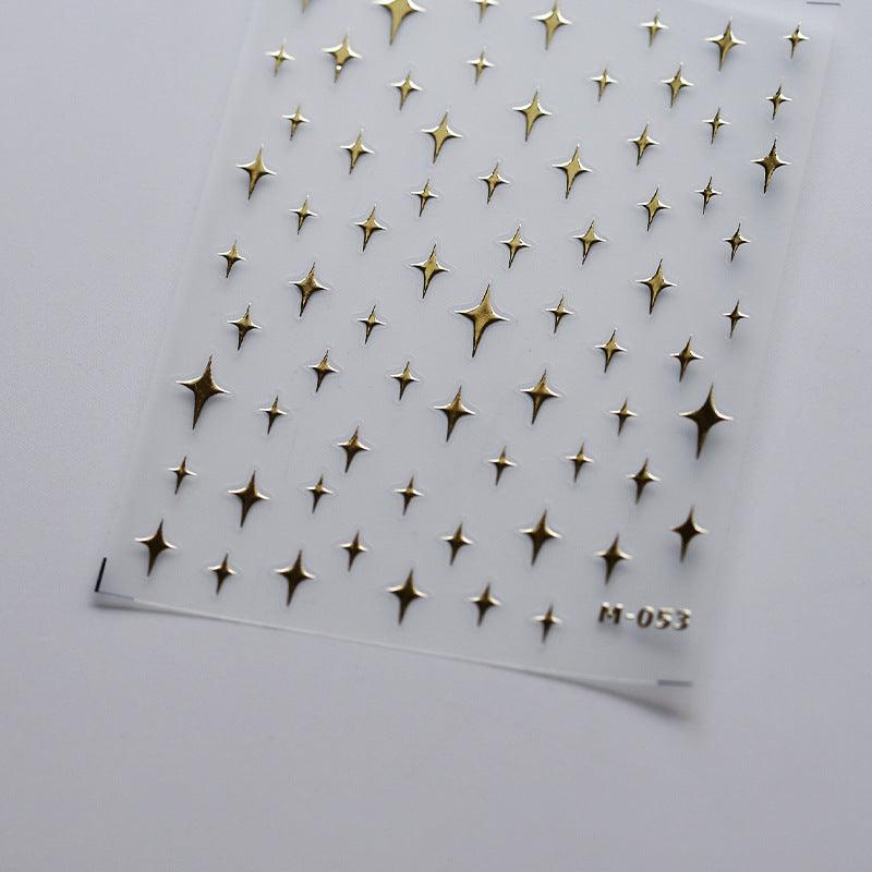 Tensor Nail Art Stickers Metal Effect Star Heart Shape Sticker Decals - Nail MAD