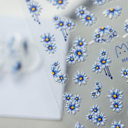 Tensor Nail Art Stickers Blue Daisy Sticker Decals - Nail MAD