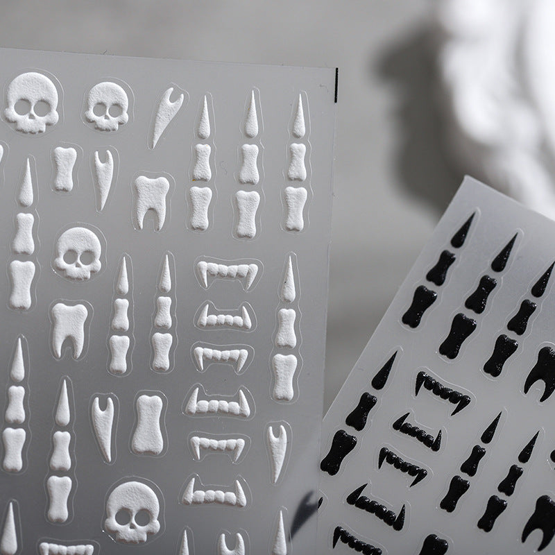 Tensor Nail Art Stickers Embossed Skull Teeth Sticker Decals TS1948 - Nail MAD