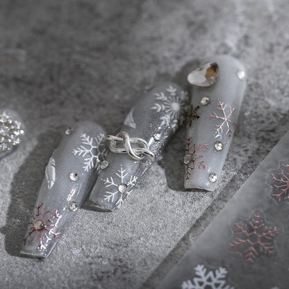 Tensor Nail Art Stickers Embossed Snowflake Sticker Decals TS1954 - Nail MAD