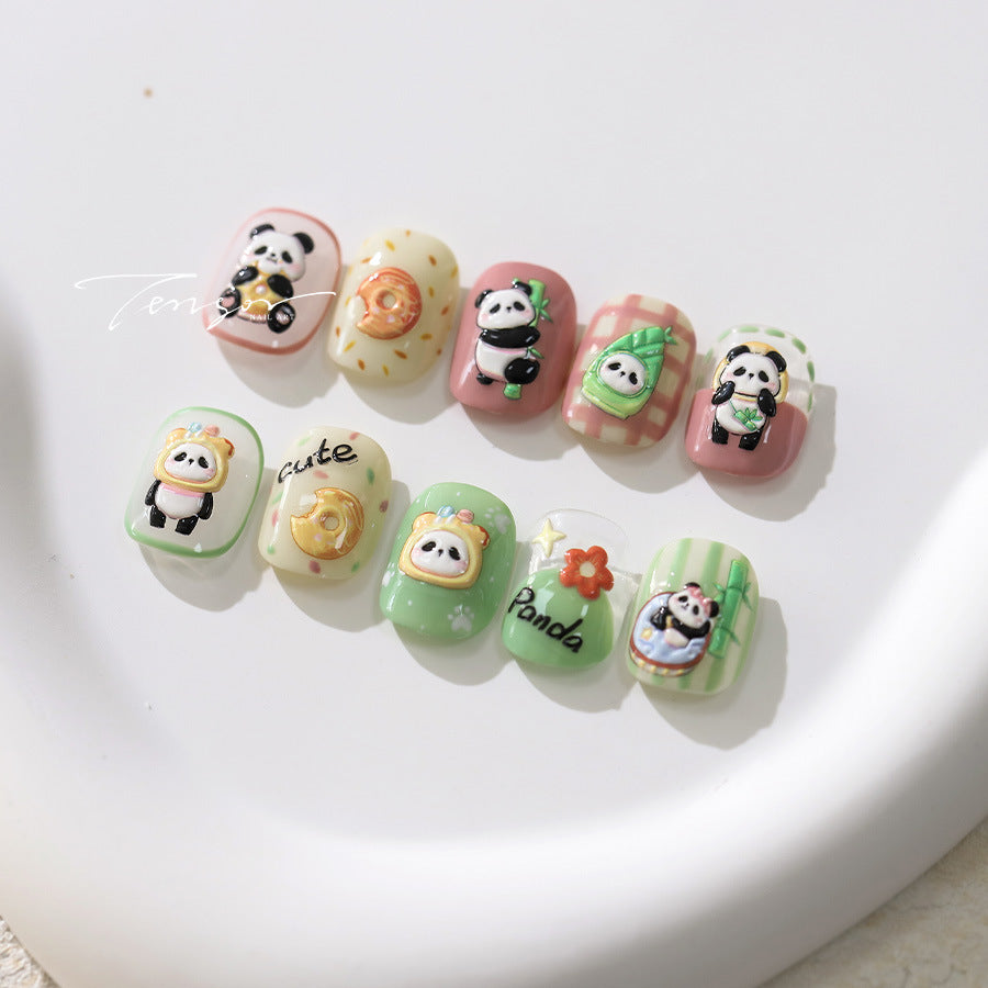 NailMAD Nail Art Stickers Adhesive Slider Cartoon Panda Embossed Sticker Decals TS3637 - Nail MAD