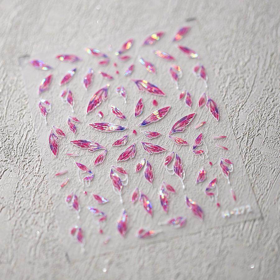 Nail Art Stickers Adhesive Slider Butterfly Embossed Angel Wings Sticker Decals M271 - Nail MAD