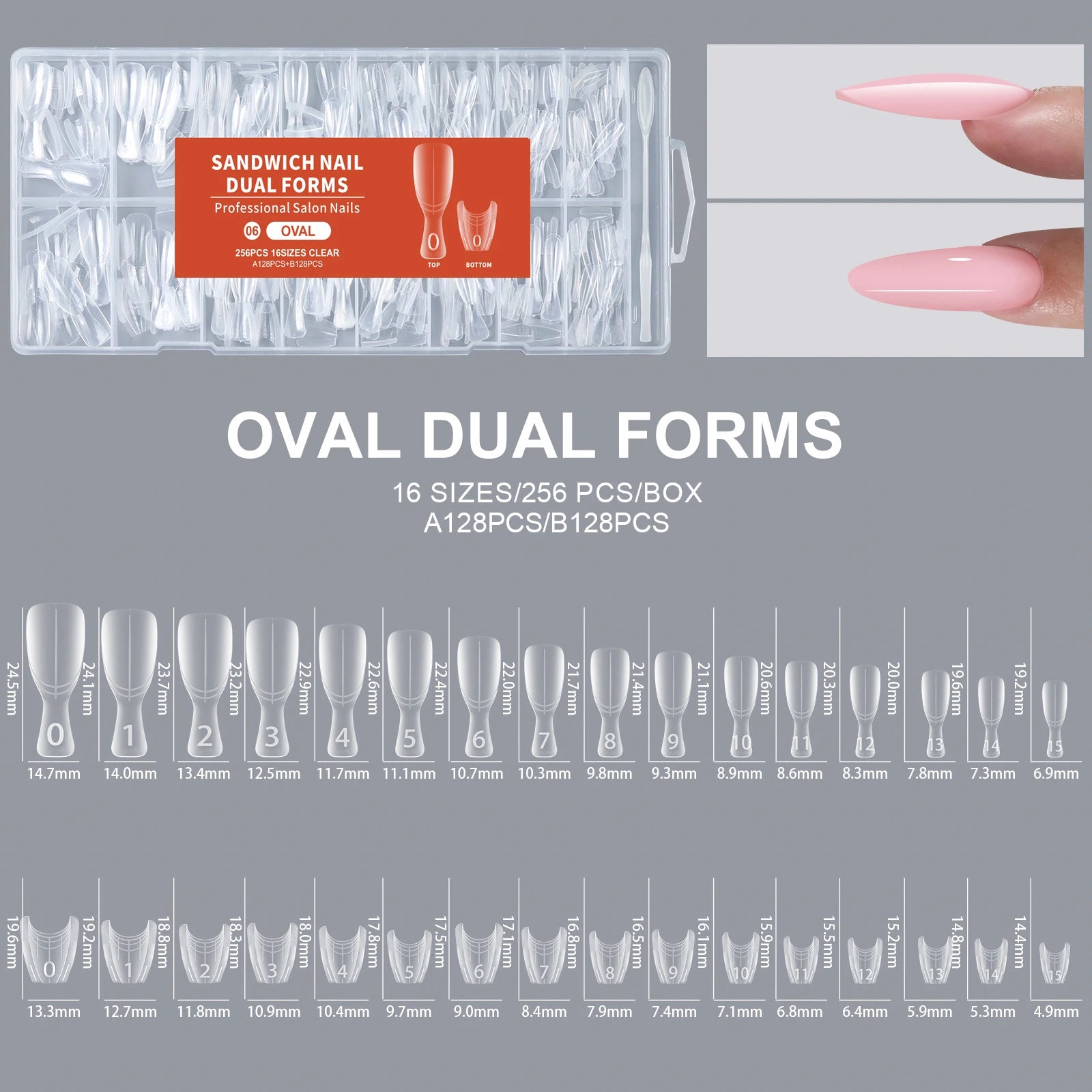 Sandwich Dual Nail Forms - Oval